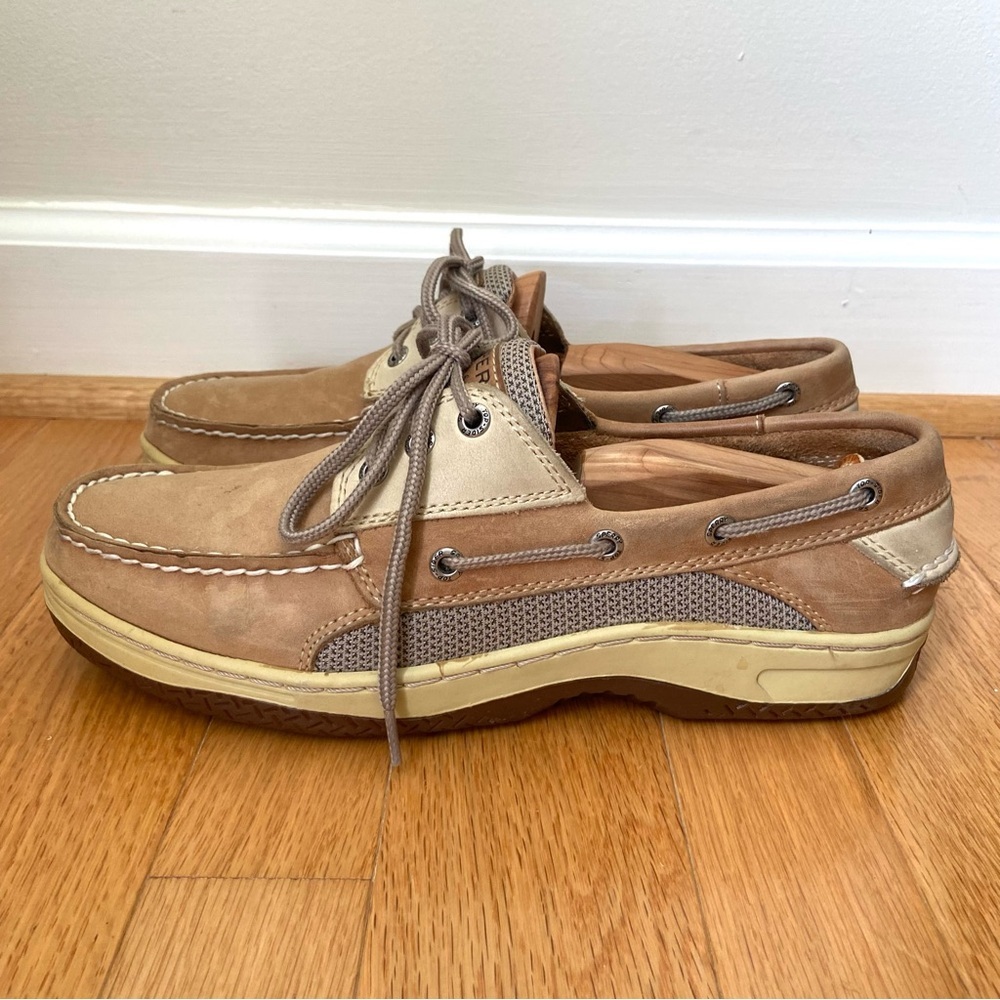 Sperry Top-Sider Billfish 3-Eye Tan Beige Boat Shoes Men's 8.5 W Preppy 0799023